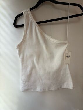 Anthropology - Pilcro White One-Shoulder Ribbed Tank